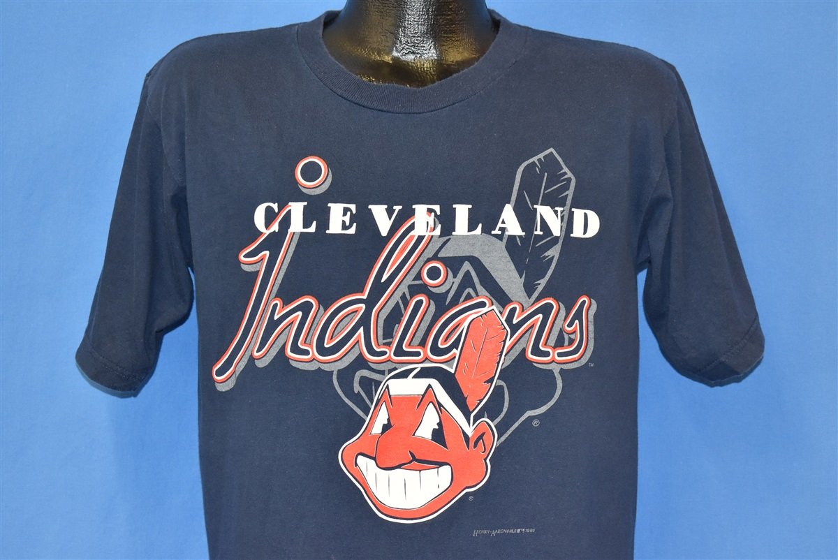 90s Cleveland Indians Blue Logo MLB Baseball t-shirt Medium product image 1