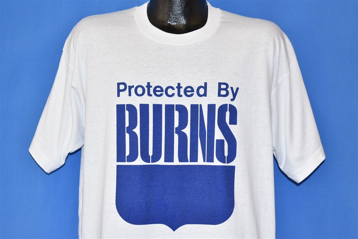 90s Protected by Burns Security Shield Logo t-shirt Extra product image 1
