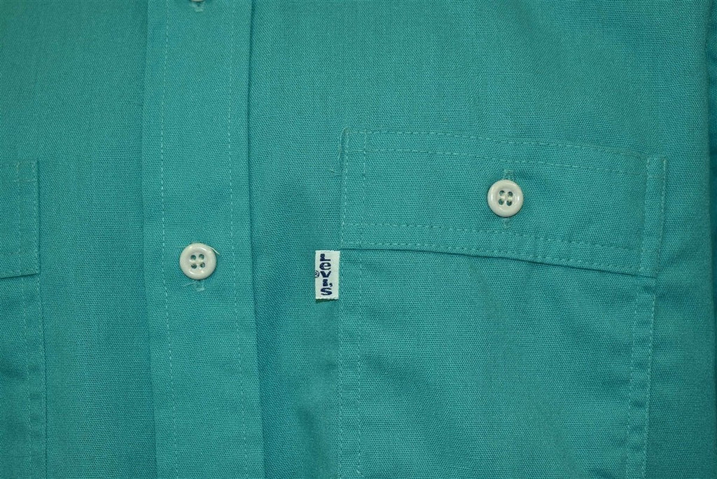 80s Levis Turquoise White Tab Canvas Shirt Medium product image 3