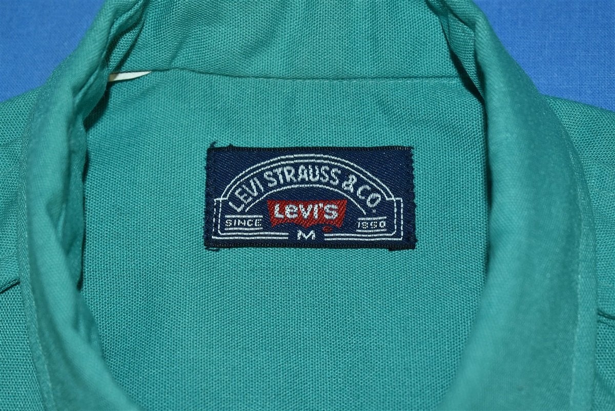 80s Levis Turquoise White Tab Canvas Shirt Medium product image 5