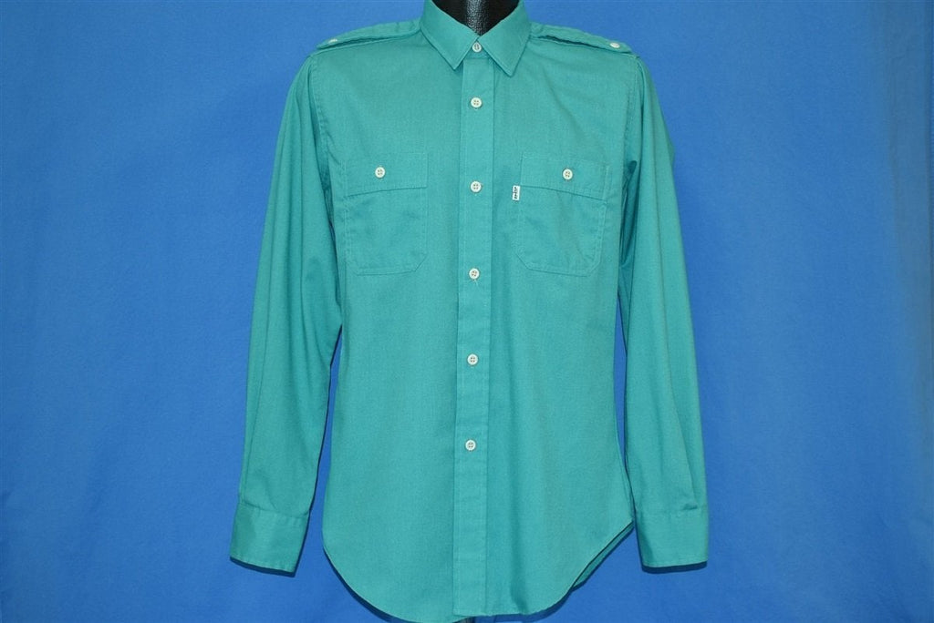 80s Levis Turquoise White Tab Canvas Shirt Medium product image 2