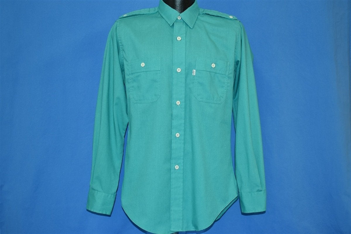 80s Levis Turquoise White Tab Canvas Shirt Medium product image 2
