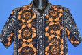 70s Hukiloau Fashions Black Orange Aloha Shirt Medium product image 1