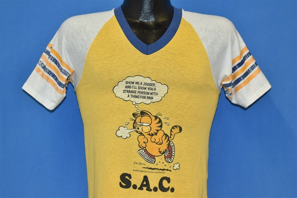 70s Garfield S.A.C. Jogger Funny Ringer Jersey t-shirt Small product image 1