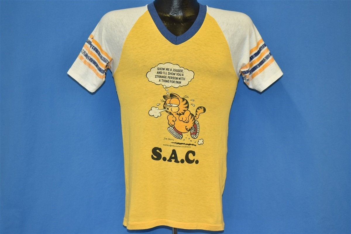 70s Garfield S.A.C. Jogger Funny Ringer Jersey t-shirt Small product image 2