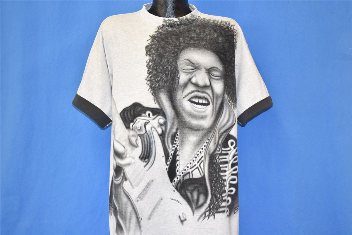 90s Guitarist Playing Airbrushed Roll Up Sleeve t-shirt XXL product image 1