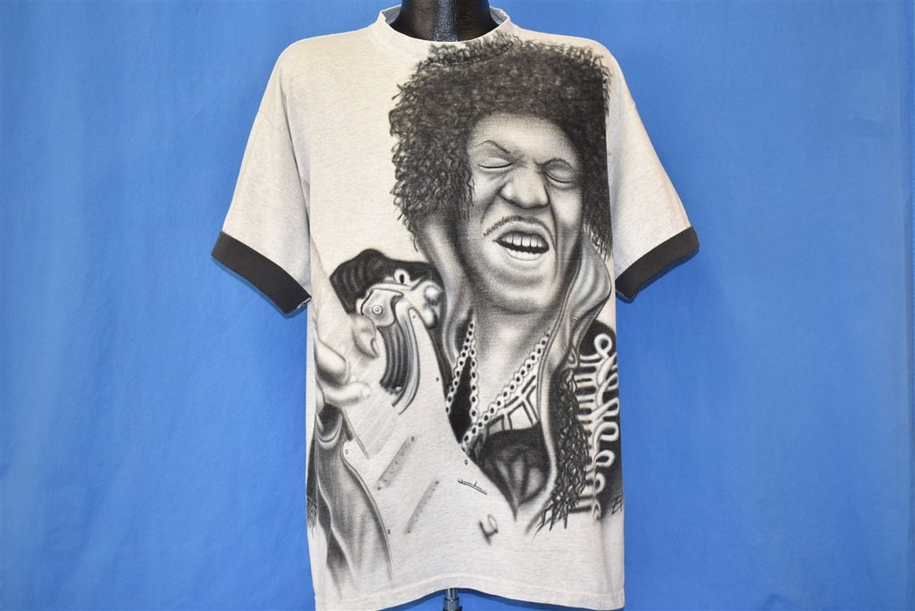 90s Guitarist Playing Airbrushed Roll Up Sleeve t-shirt XXL product image 2
