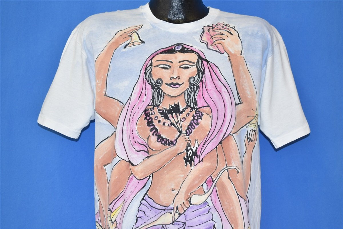 80s Durga Devi Shakti Hindu Goddess Hand Painted t-shirt product image 1