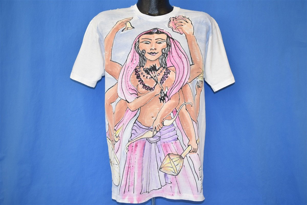 80s Durga Devi Shakti Hindu Goddess Hand Painted t-shirt product image 2