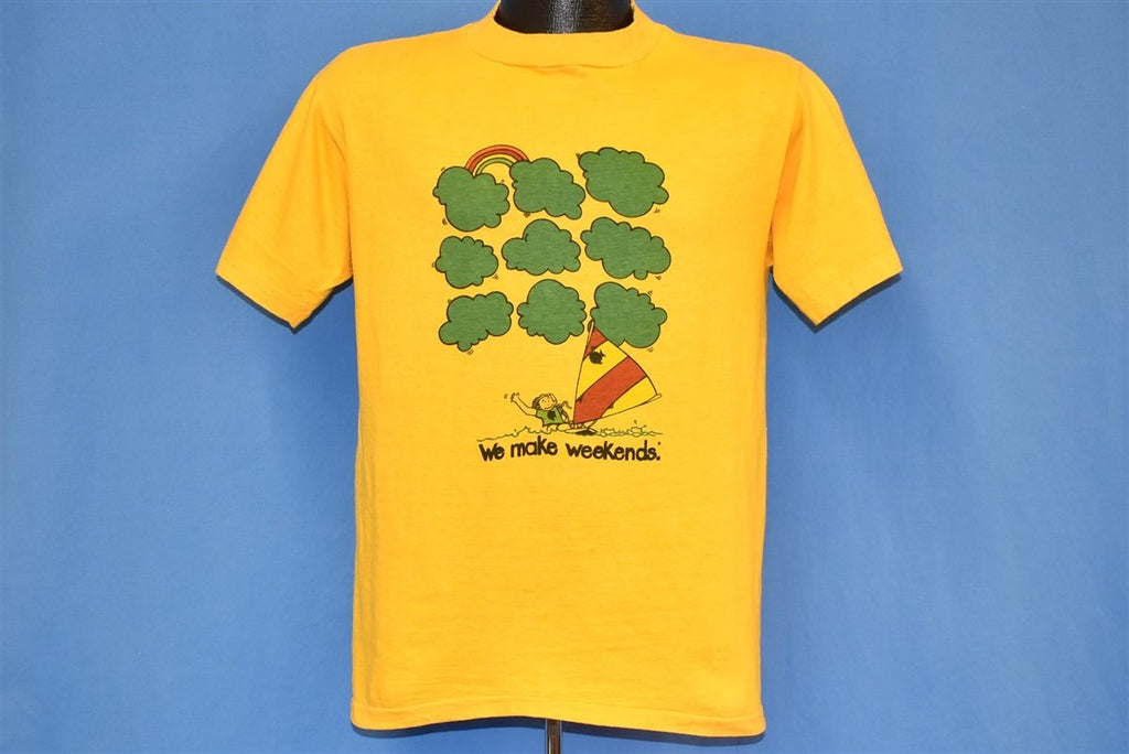80s We Make Weekends Rainbow Clouds Cartoon t-shirt Medium product image 2