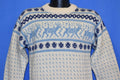 70s Icelandic Reindeer Snowflake Wool Sweater Small