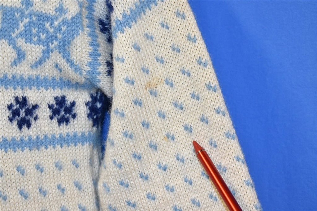 70s Icelandic Reindeer Snowflake Wool Sweater Small