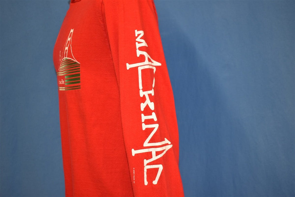 80s Mackinac Bridge Michigan Sunset Hooded t-shirt Medium product image 3