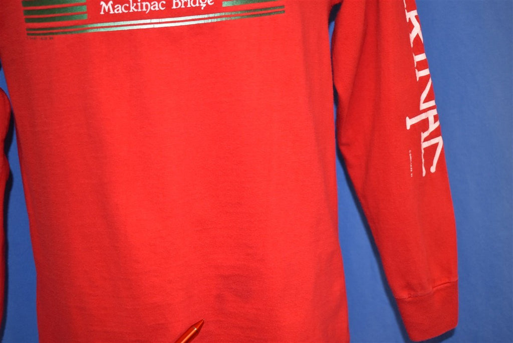 80s Mackinac Bridge Michigan Sunset Hooded t-shirt Medium product image 4