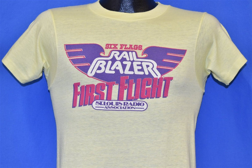 80s Six Flags Rail Blazer First Flight Radio KUSA t-shirt product image 1