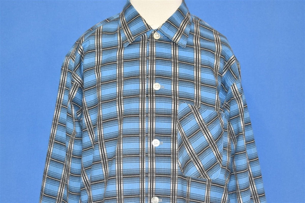 60s Blue Plaid Kolesport Button Down Shirt Youth Large product image 4