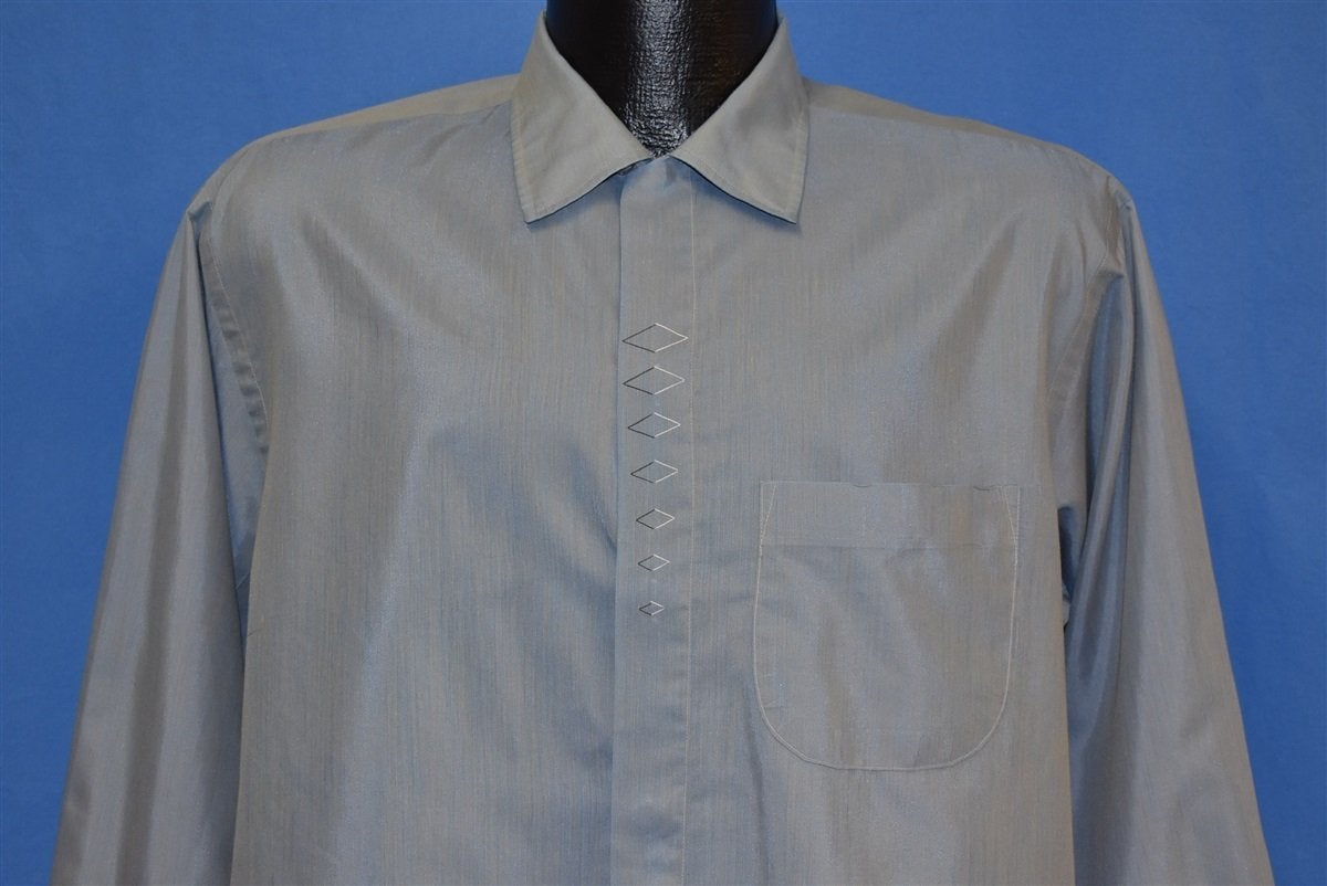 50s Manhattan Sharkskin Loop Collar Rockabilly Shirt Large product image 1