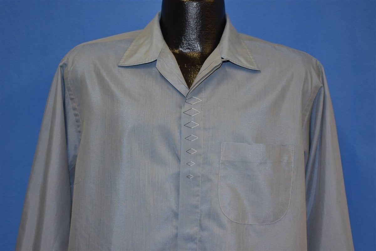 50s Manhattan Sharkskin Loop Collar Rockabilly Shirt Large product image 2