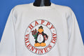 80s Happy Valentine's Day Penguin Roses Sweatshirt Large product image 1