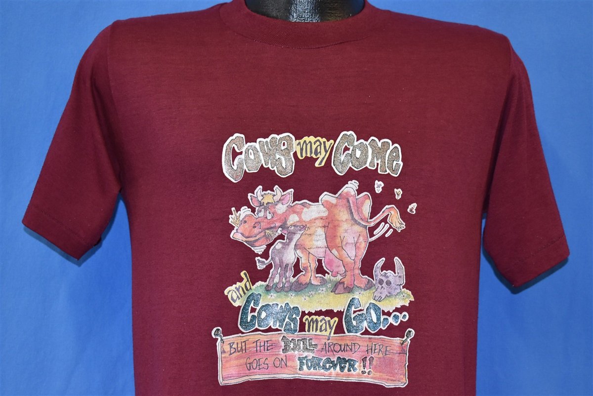 80s Cows May Come Funny Iron On t-shirt Medium product image 1