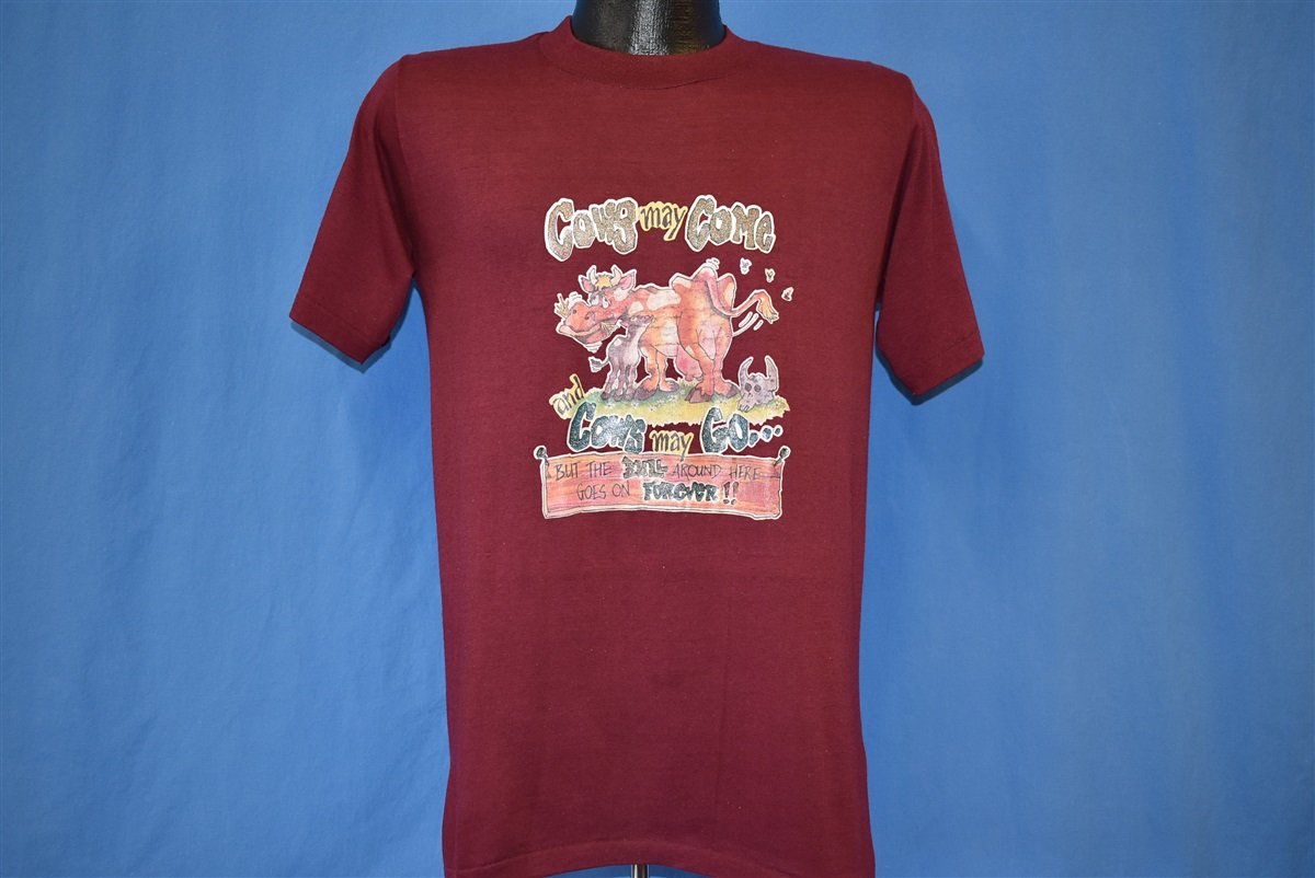 80s Cows May Come Funny Iron On t-shirt Medium product image 2