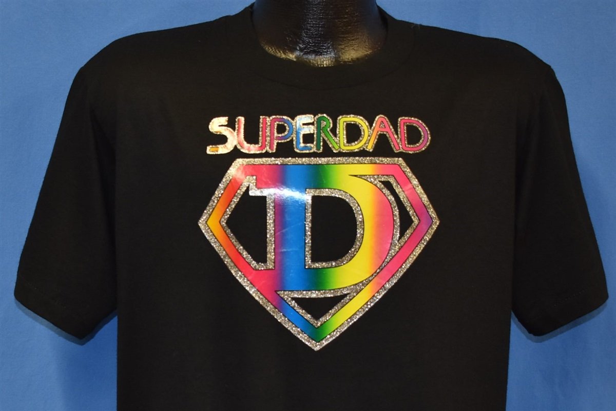 80s Superdad Glitter Iron On t-shirt Large product image 1