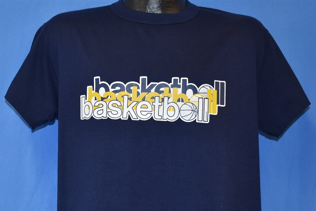 80s Basketball Logo Quik Set Navy Blue t-shirt Medium product image 1