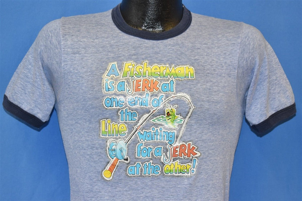 80s Fisherman is a Jerk Glitter Iron On t-shirt Extra Small product image 1