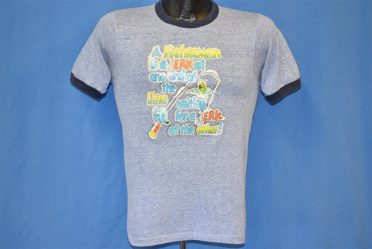 80s Fisherman is a Jerk Glitter Iron On t-shirt Extra Small product image 2