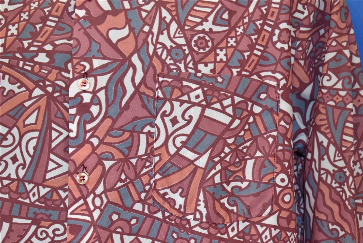 70s Penney's Pink Abstract Geometric Disco Shirt Large product image 3