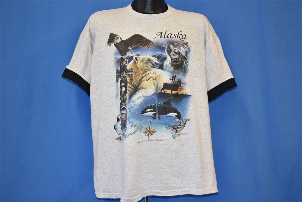 90s Alaska Eagle Wolf Rollup t-shirt XXL product image 2