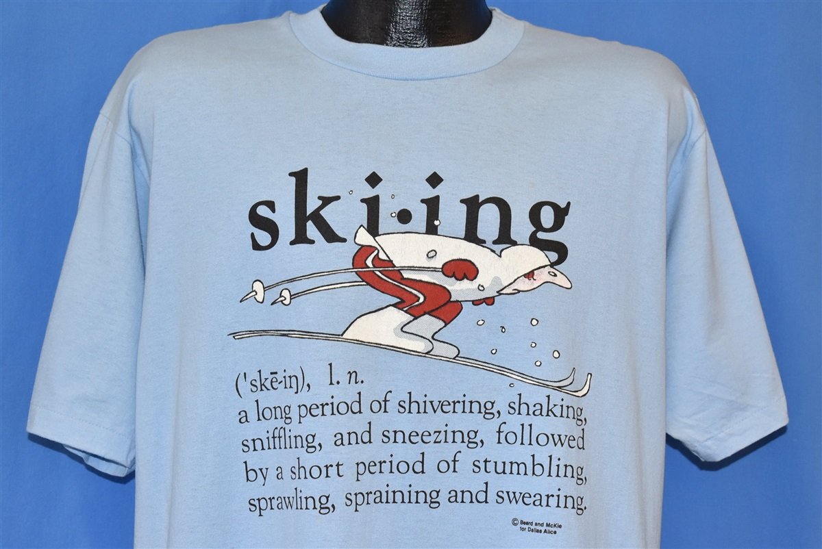 80s Skiing Cartoon Funny t-shirt Extra Large product image 1