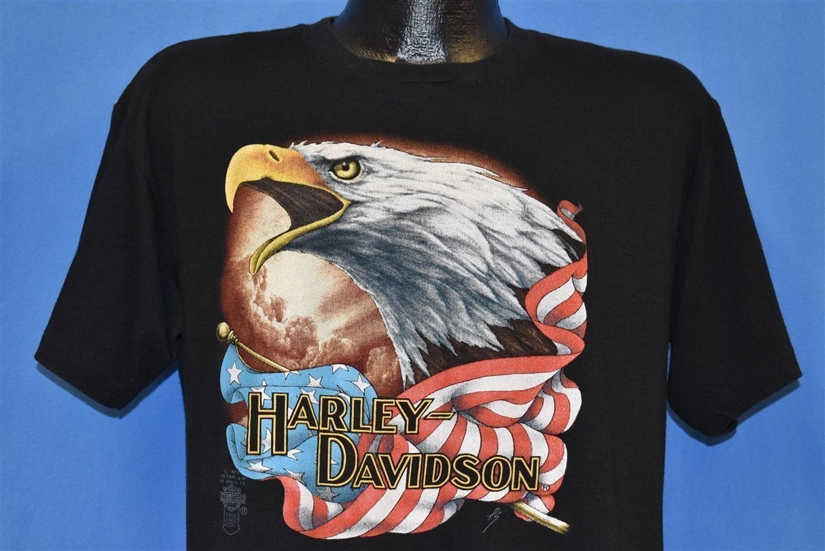80s Harley Davidson Motorcycles 3D Emblem t-shirt Large product image 1