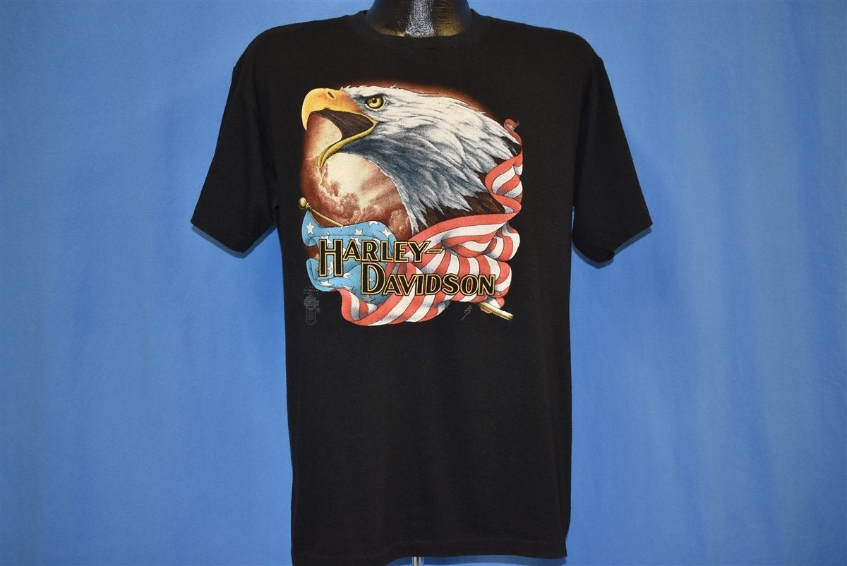 80s Harley Davidson Motorcycles 3D Emblem t-shirt Large product image 2