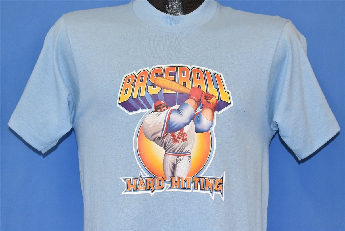 80s Baseball Hard Hitting Iron On Cartoon t-shirt Small product image 1