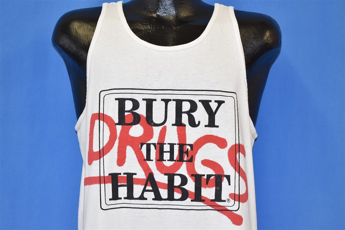 90s Bury the Habit Run Against Drugs Tank Top t-shirt Large product image 1