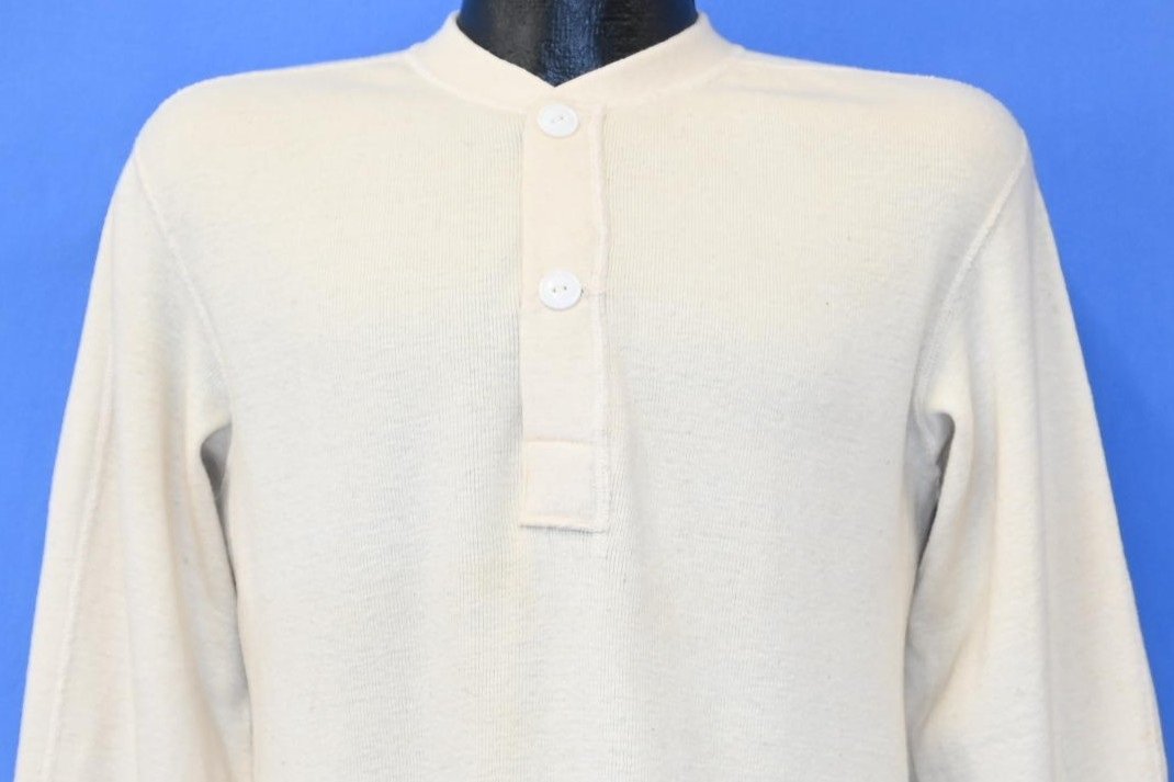 50s US Military Undershirt Henley Rib Knit Thermal t-shirt product image 1