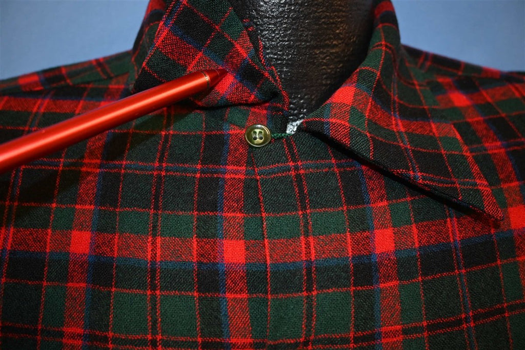 50s Pendleton Red Green Plaid Wool Button Down Shirt Large product image 3