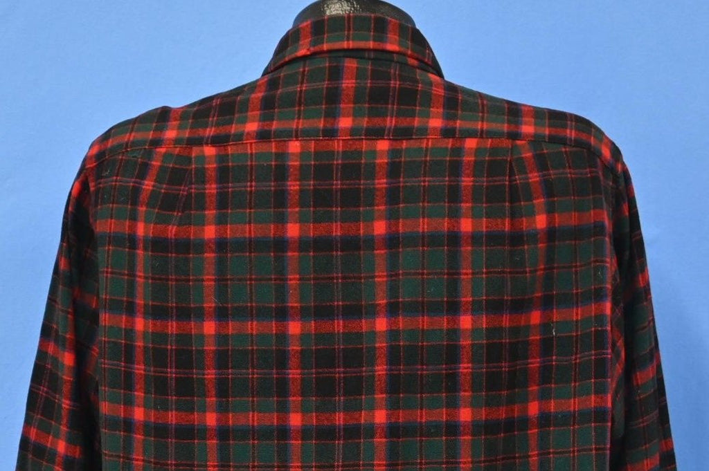 50s Pendleton Red Green Plaid Wool Button Down Shirt Large product image 4