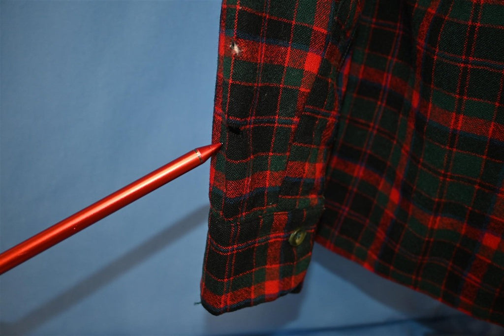 50s Pendleton Red Green Plaid Wool Button Down Shirt Large product image 6