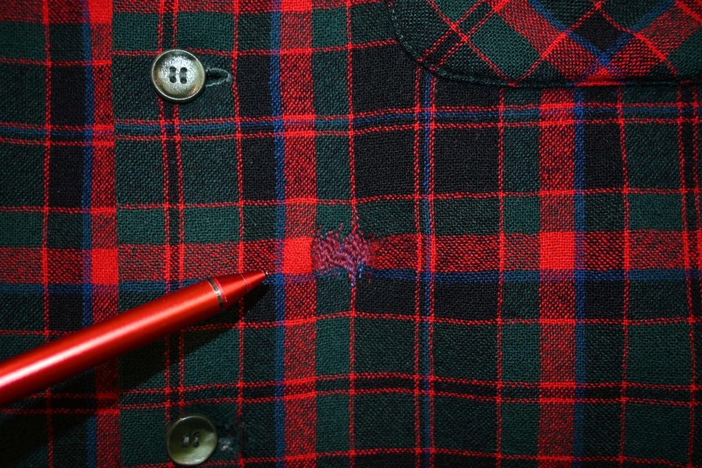 50s Pendleton Red Green Plaid Wool Button Down Shirt Large product image 7