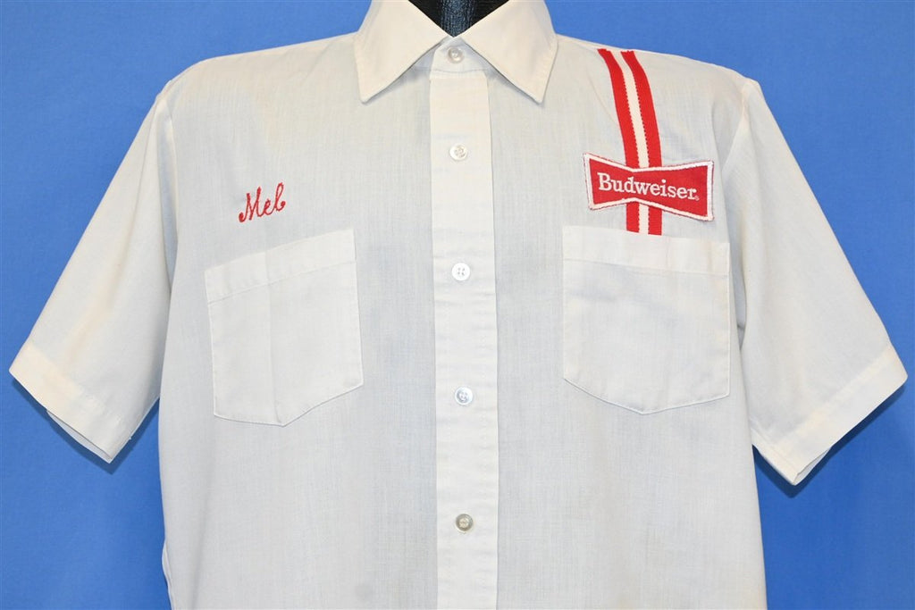 60s Budweiser Beer White Union Made Uniform Shirt Large product image 1