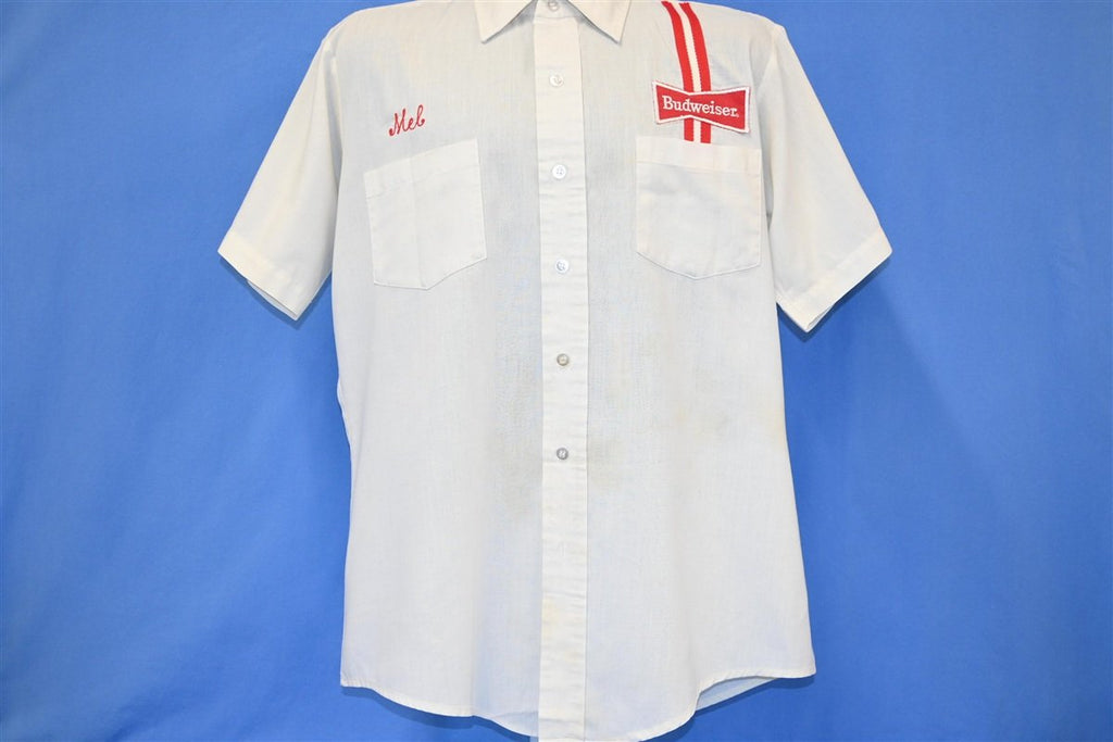 60s Budweiser Beer White Union Made Uniform Shirt Large product image 2