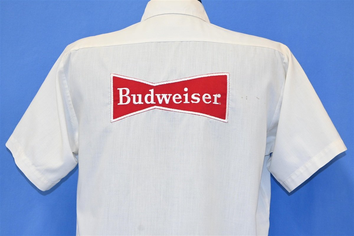 60s Budweiser Beer White Union Made Uniform Shirt Large product image 3