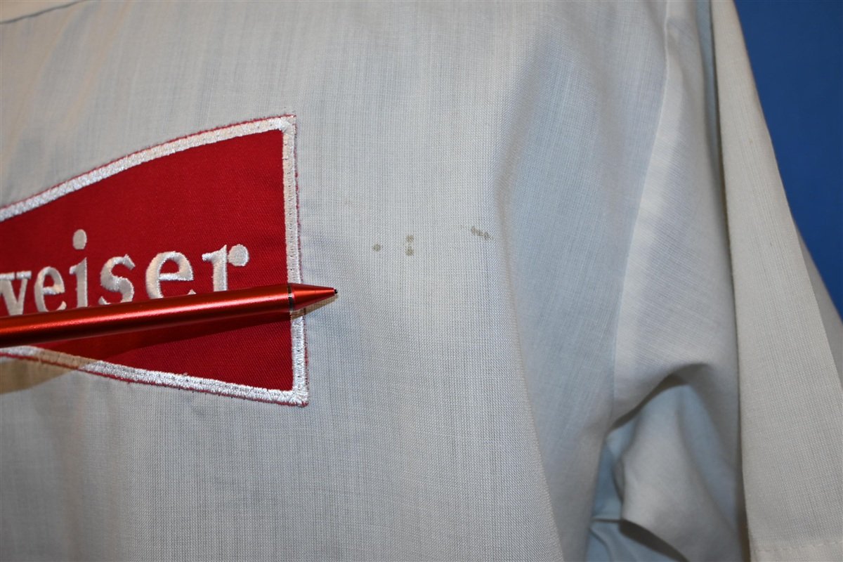 60s Budweiser Beer White Union Made Uniform Shirt Large product image 5