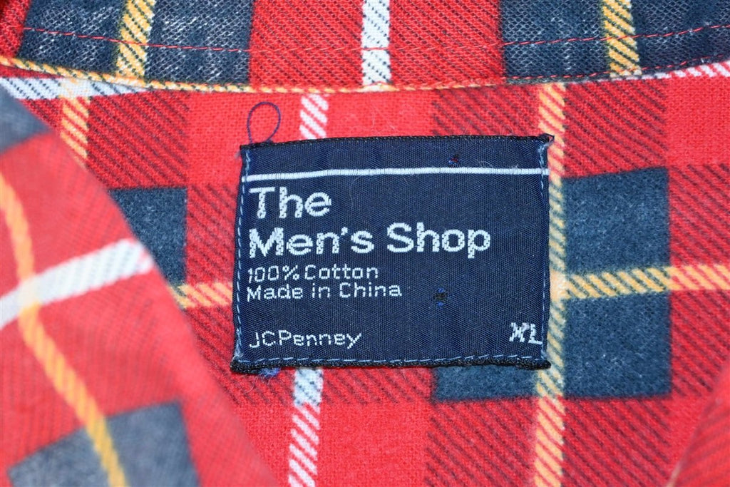 90s JCPenney Red Plaid Flannel Button Down Shirt Extra Large product image 6