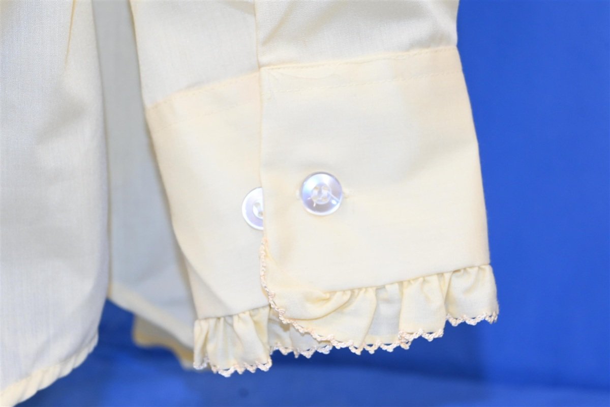 70s After Six Yellow Ruffled Button Down Tuxedo Shirt XXL product image 3