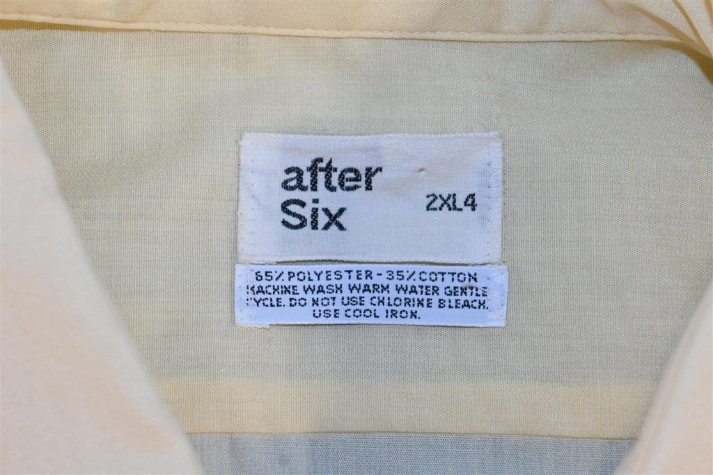 70s After Six Yellow Ruffled Button Down Tuxedo Shirt XXL product image 5