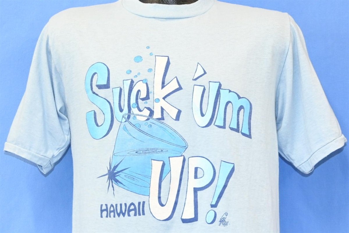 70s Suck 'Um Up! Hawaii Sunstrokes Blue t-shirt Medium product image 1