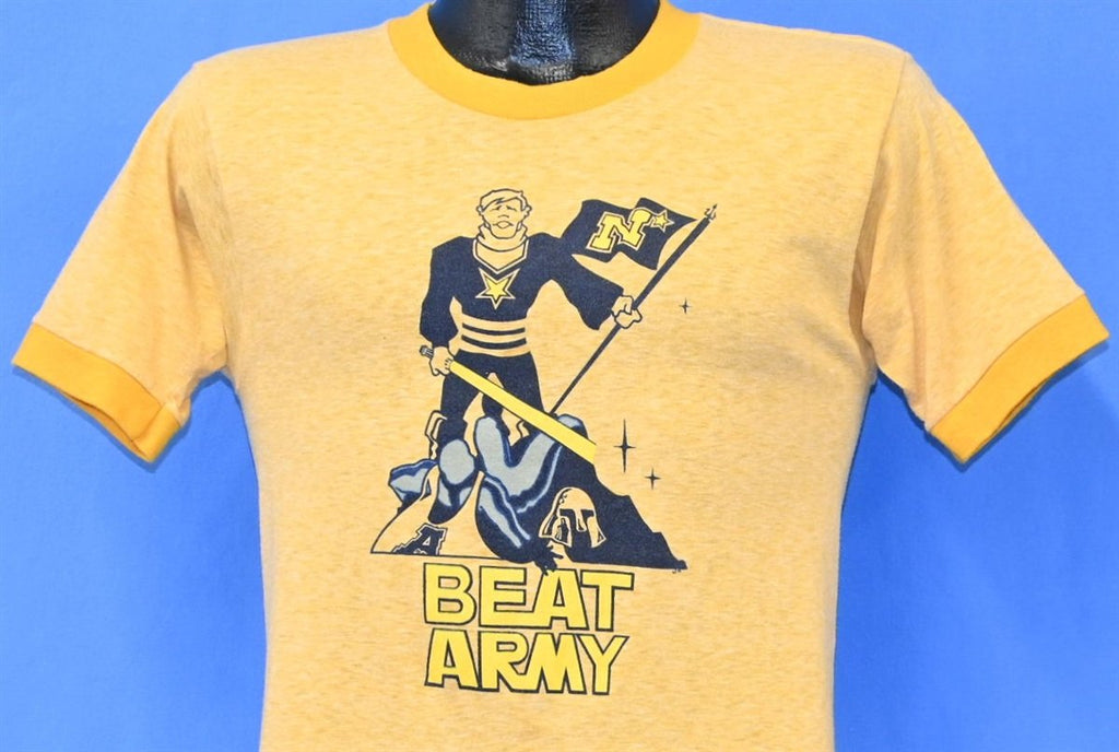 70s US Naval Academy Beat Army Yellow Military t-shirt Small product image 1